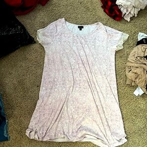 Pink white and purple sleep dress.